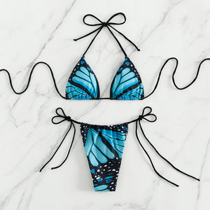 blue butterfly printed bikini graphic bikinis cute and sexy swimsuits