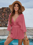 short beach dress coverup coral pink red
