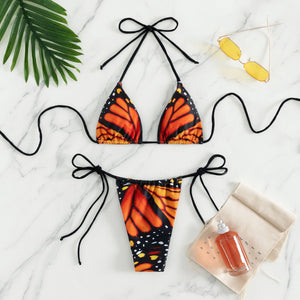 butterfly bikini orange and black bikinis sexy cute swimwear