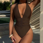 brown One piece swimsuit