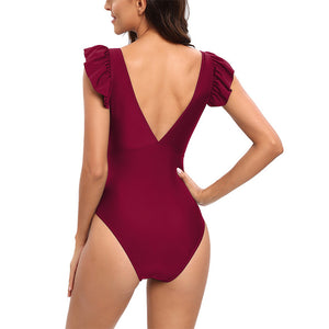 red wine burgundy swimsuits one piece