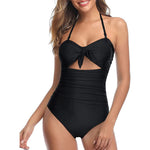 black one piece swimsuit swimwear bikini full coverage