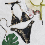 black and gold bikini snake print bikinis animal print