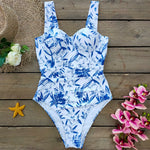 blue white bikini one piece swimsuit womens swimwear