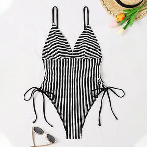 black and white swimwear