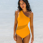 one piece swimsuit sexy bikinis yellow orange swimwear lord owens