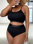 black plus size bikini curvy swimwear