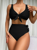 black bikini resort ready sexy swimwear vintage style 