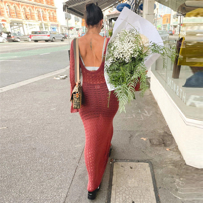 dark red beach coverup